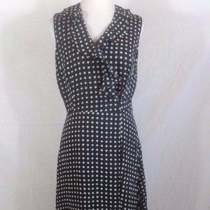 Juniors Black White Polka Dot Sleeveless Wrap Dres